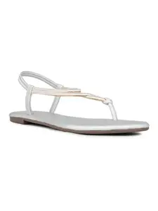 Inc.5 Womens Silver Casual Solid Round Toe Flats