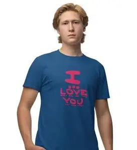 bag It Deals I Love You: Sublimation Printed (Blue) T-Shirt for Singles