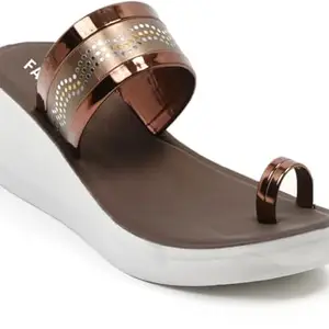 OUNIK STYLE Women Brown Casual Sandal |Size-8|