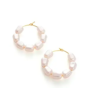 SOHI Gold Plated Pearls Hoop Earring (SOHEAR2015)