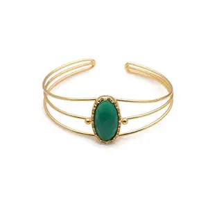 El Joyero Amazing Green Onyx Handmade Gold Plated Bangle | Designer Adjustable Bangle Gift For Her Bracelets Jewelry 1063)5