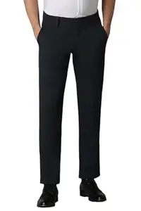 Louis Philippe Men's Slim Fit Mid Rise Pants