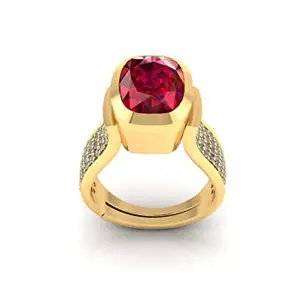 APSLOOSE 11.25 Ratti 10.00 Carat Beautiful Ring Natural Burma Ruby Manik 92.5 Strelling Silver Ring Loose Gemstone Adjustable Gold Plated Ring for Men's