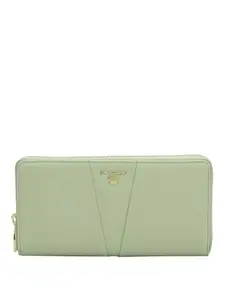 Da Milano Zip Leather Wallet for Women - Mint