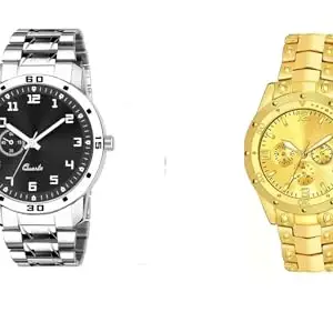 Rigel Styles Combo of Gold and Silver Watch for Men and Woman with 1 Year Warranty DREP0298295