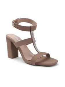 ELLE women Fashion Sandal,Taupe,UK-4
