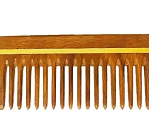 Rufiys Wide tooth Comb for Women & Men I Pocket Size Neem Wood Comb for Curly Hair I Detangler I Hair Growth (14 Cm)