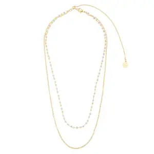 Accessorize London Women 14k Gold-Plated Stationed Layered Necklace