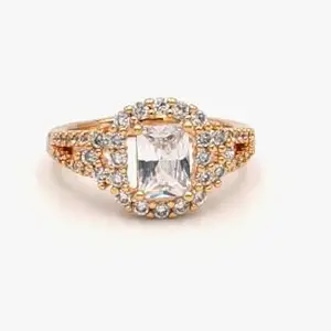Vervit Fashions Vervit ladies zircon ring in nan Stone Color with roseGold brass - Size 1.5 * 1 * 1-5.0g