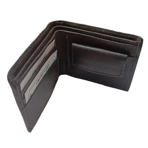AoutRage Black Leather Wallet for Men 6 Card Slot
