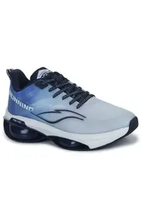 ABROS Valor Sports Shoes for Men Running Shoes Comfortable Ligthweight Breathability Memory Foam Insole for Casual Shoes for Mens(L.Grey/R.Blue 7)