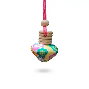 Hanging car perfume with Flower Charm,10 ml Pink