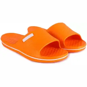 DzVR Unisex Dailyuse Comfortzone Slip-ON Designed Slippers and Flip Flops Slides (Orange, 9)