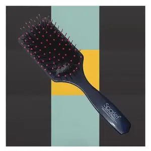 Scarlet Line Paddle Brush with Flexible Soft Nylon Ball Tips Bristles for Thick Curly Straight Thin Long Short Wet Dry Hair for Men Women_Pink