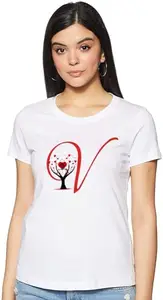 Printed, Typography Women Round Neck White T-Shirt RI_WPRNT#V006-L