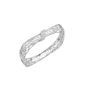 SKDLIFESTYLE Stainless Steel American Diamond Kada Bracelet for Girls & Women | Stylish Steel Plated Design Jewellery Bangle.