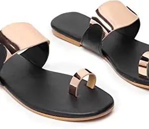 Shoestail Fancy Flats For Women And Girls (Gold, numeric_5)