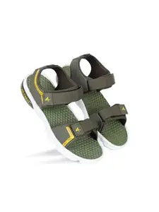 AADI Men's Olive Synthetic Leather Outdoor Casual Sandals & Floaters