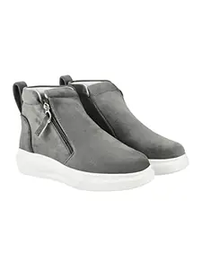 Shoetopia Casual Comfotable Smart Casual Grey Boots For Women & Girls /UK5
