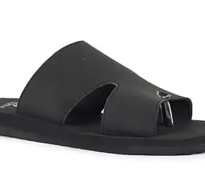 DR STTEP Men's Black Warm Fleec Slipper_10_Pack of 4