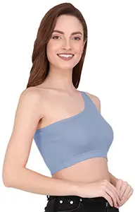 THE BLAZZE Women's Sleeveless Crop Tops Sexy Strappy Tees (Medium, Royal Blue)