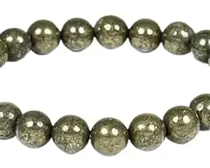 BluDiamond Pyrite Stone Original Bracelet पाइराइट ब्रासलेट Golden Pyrite Certified Pyritee Bracelet For Men Women Stylish पाइराइट स्टोन Certified Golden Pyritee 8mm Natural Stone Bracelets