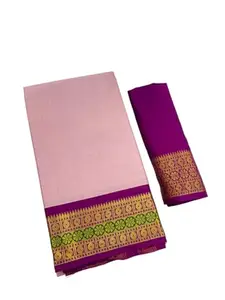 LADY SHOPI Women's Aura Cotton Woven Saree MR 14 Peach