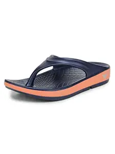 ABROS Women's AZVL0302 AKZO Slipper -Navy/Peach-6UK