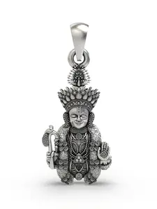 Exotic India 925 Sterling Silver Hari Krishna Maharaj Pendant Hindu Lord Krishna Spiritual Jewelry