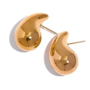 Salty Fashion Teardrop Chunky Earrings for Women & Girls | Studs | Ear Tops | Latest | Trendy | Fancy | Stylish | Birthday Gift | Aesthetic Jewellery | Accessories for Everyday Wear