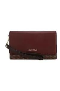 Allen Solly Women Polyurethane Maroon Casual Wallet,Brown