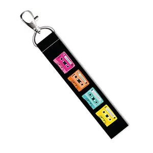 ISEE 360® Cassette Vintage Lanyard Bag Tag with Swivel Lobster for Gift Luggage Bags Backpack Laptop Bags Travelers Students Worker L X H 5 X 0.8 INCH