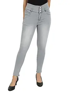 Broadstar Women's Skinny Fit Denim Jeans (3B_J_GREY_28_Grey_28)