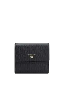 Da Milano Genuine Leather Black Flap Women Wallet (1126G)