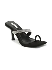 ELLE Women's Slip On Sandals Colour-Black, Size-UK 5