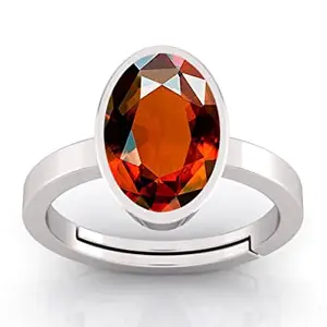OM GAYATRI CORP 7.25 Ratti Hessonite Gomed Stone Original Certified Adjustable Woman Man Ring With Lab Certificate