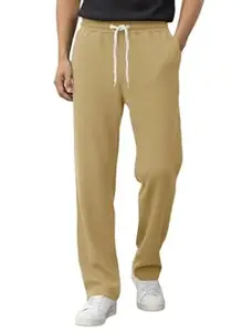 Pinkmint Men's Poly Lycra Ribbed Relaxed Fit Stretchable & Comfortable Trouser | Flexible Elastic Waist with Drawstring Lower for Man | Men Tack Pant Casual Wear | Gym Joggers | Lounge