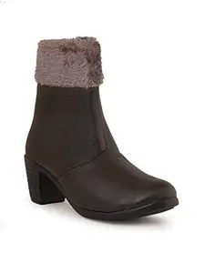 Walkfree Women Casual Boots, Ideal for Women (AM-6239-Brown-37)