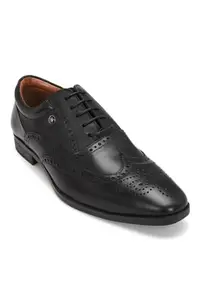 Louis Philippe Men Black PU Lace Up Shoes