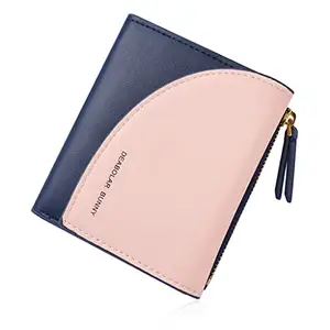PALAY® Small Women's Wallet PU Leather Wallet Ladies Purse Stitching Contrast Credit Card Holder Mini Money Bag with Zipped Coin Pocket for Teenager Girls