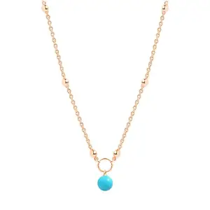 MINUTIAE Women & Girls Rose Gold-Plated Stones-Studded Pendant Necklace With Chain MNT0414TQ_RG