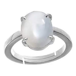 STONEFLEX Certified Unheated Untreated 7.25 Ratti 6.52 Carat A+ Quality Natural Rainbow Moonstone Gemstone Ring for Women and Men(Ring-10)