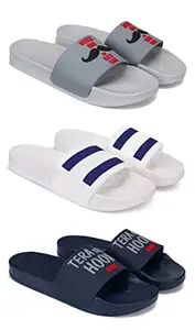 Bersache Chappal for Men Casual,Slides, Slippers, FILP-Flops Walking Slippers (Multicolour) (Pack of 3) Combo(MR)-1590-3109-1588-9