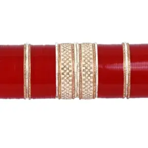 IMPREXIS STORE IMPREXIS STORE Traditional Punjabi Bangles Set for Women/Girls Red Chuda for Any Occasion (2.8)