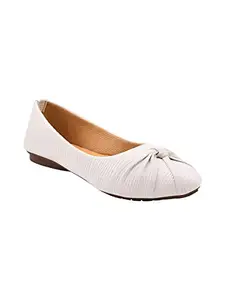TRYME Style Fancy Trending Bellies Sandal Pointed Toe Bellies for Women and Girls White