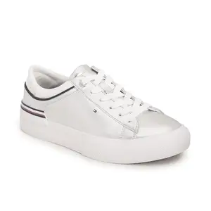 Tommy Hilfiger Polyurethane Solid Grey Women Flat Sneakers (F23HWFW308) Size- 37