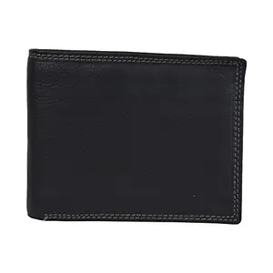 Leatherman Fashion LMN Men Black Genuine Leather Wallet (10 Card Slots)