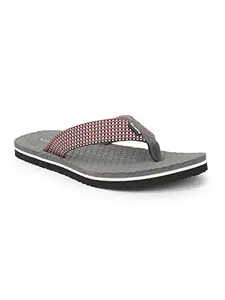 Aqualite Men COMFORT-902 Slipper, D.Grey/Red, 8 UK/India