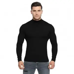 CHKOKKO Men's Winter Wear Cotton High Neck Full Sleeves Regular Fit T-Shirt