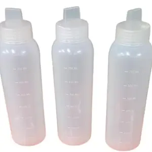 W.A bakers Squeeze cheese 400 ml Bottles for Liquids Plastic Empty Squirt Bottle for Syrup Sauces(White) 3 Pcs Set